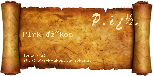 Pirk Ákos névjegykártya